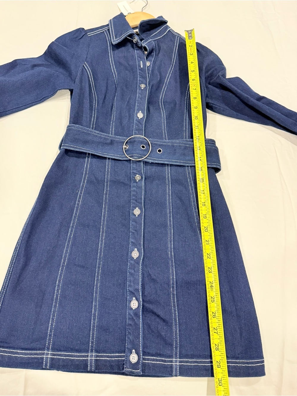 Pilcro Dark Denim Button-Up Shirt Dress